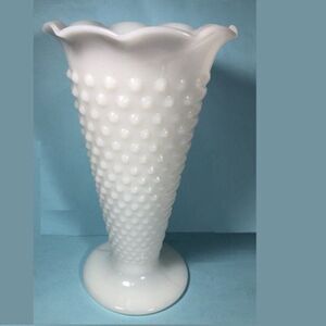 Hobnail Milk Glass Vase